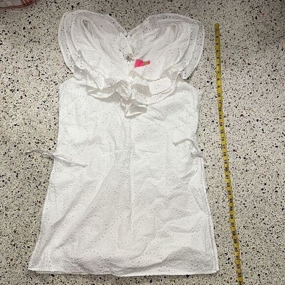 Lilly Pulitzer White Eyelet Ruffle Mini Dress - Picture 7 of 10